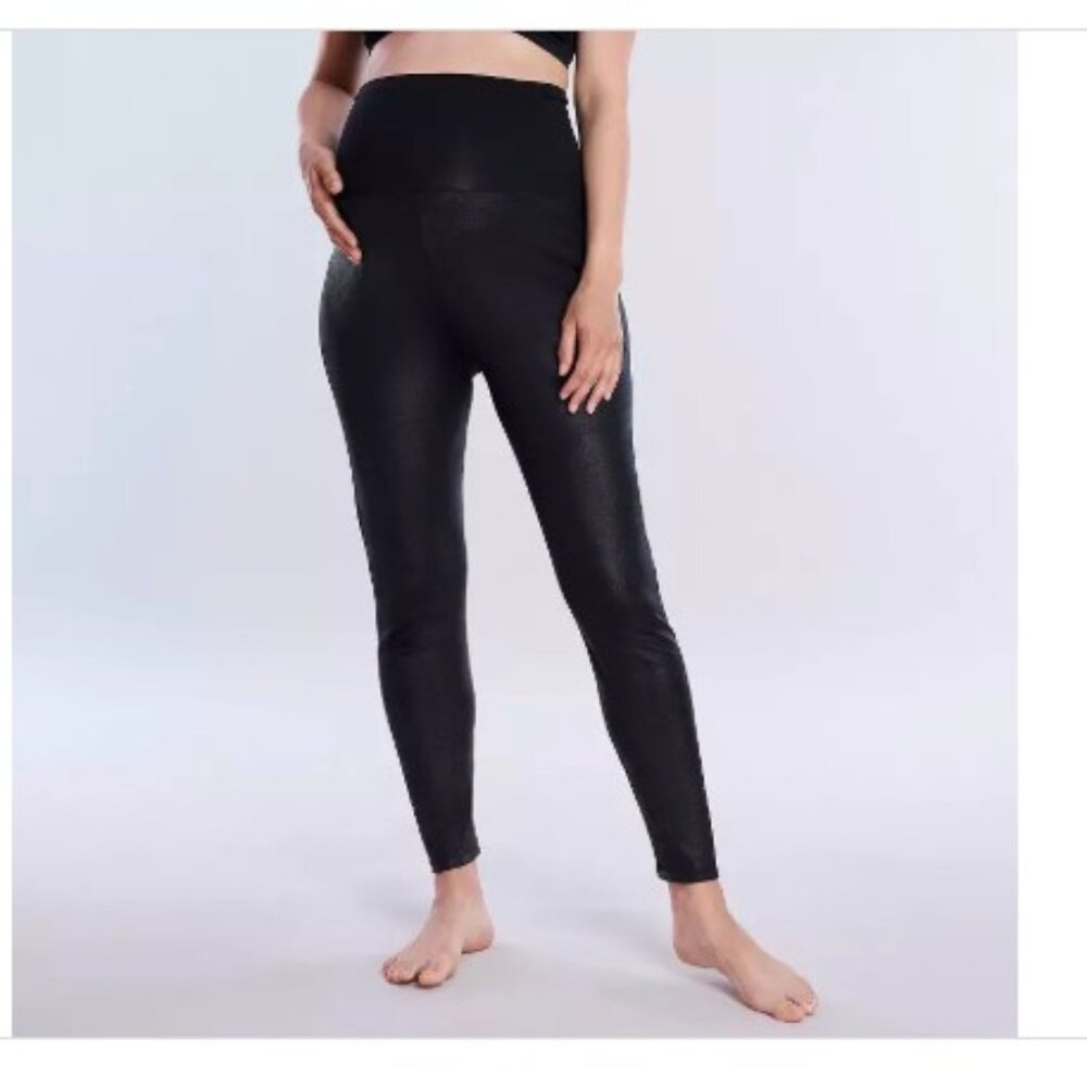 NWT Motherhood Maternity Secret Fit Over Belly Faux Leather Leggings PLUS XXL